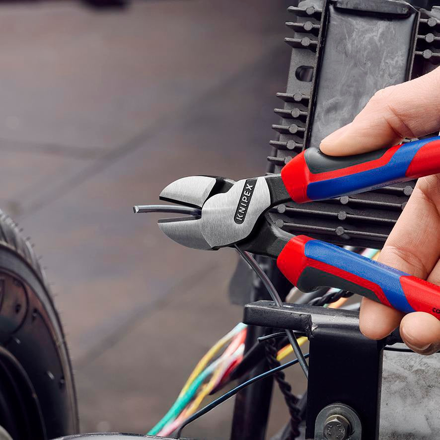 KNIPEX Kraftseitenschneider 140 mm, poliert, Form 0, Mehrkomponenten-Hüllen – 20 % Kraftersparnis