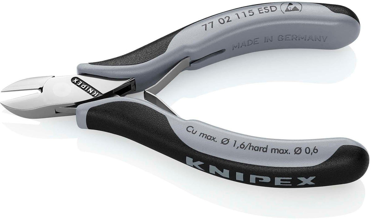 KNIPEX Elektronikseitenschneider 115 mm Form 4, spiegelpoliert, ESD, für feinste Schneidarbeiten
