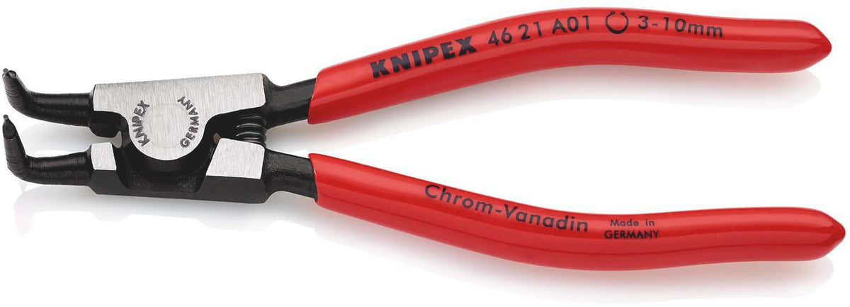 KNIPEX Außensicherungsringzange A 01 für Wellen 3-10 mm, 90° gewinkelt, 125 mm
