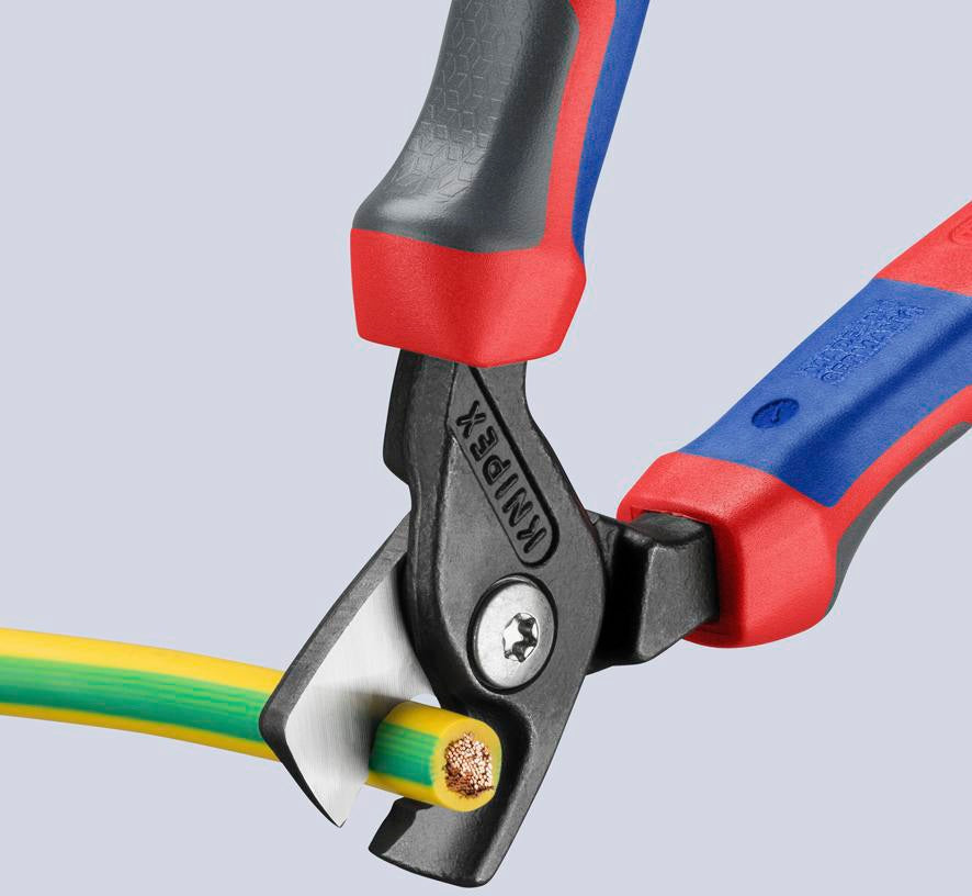 KNIPEX Kabelschere 160 mm mit Kunststoffüberzug – schneidet bis zu 40 % leichter