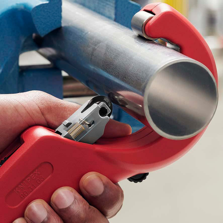 KNIPEX Rohrabschneider TubiX® 6-35 mm – QuickLock-Einhandschnellfixierung für Kupfer, Messing, Edelstahl
