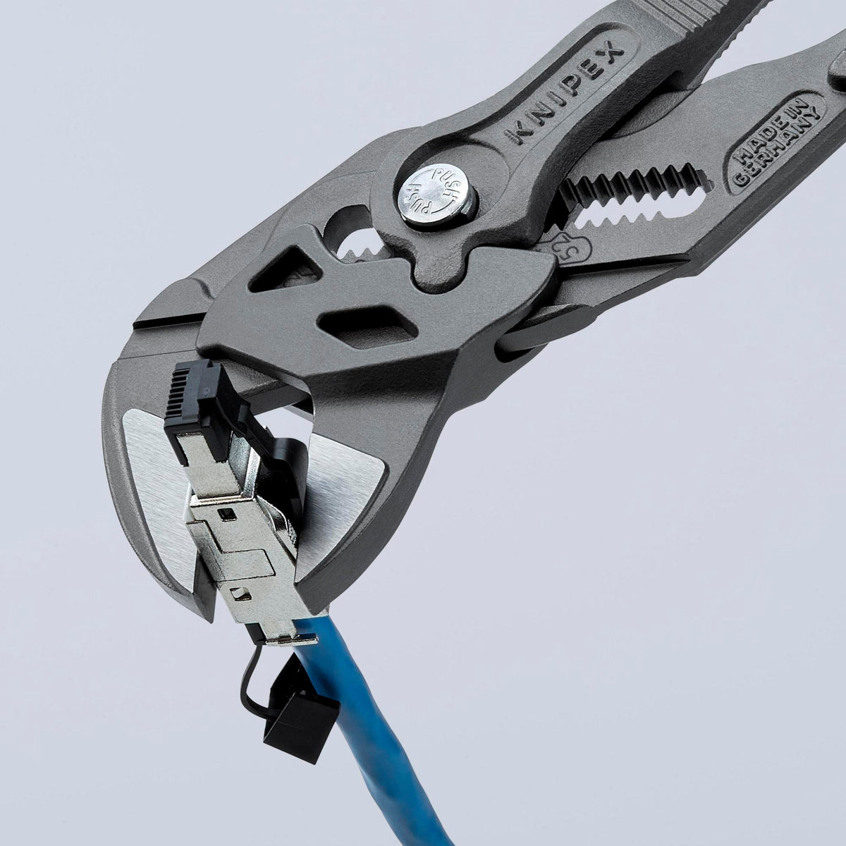 KNIPEX Zangenschlüssel 250 mm, Spannweite 52 mm, mit Kunststoffüberzug und Einstellskala