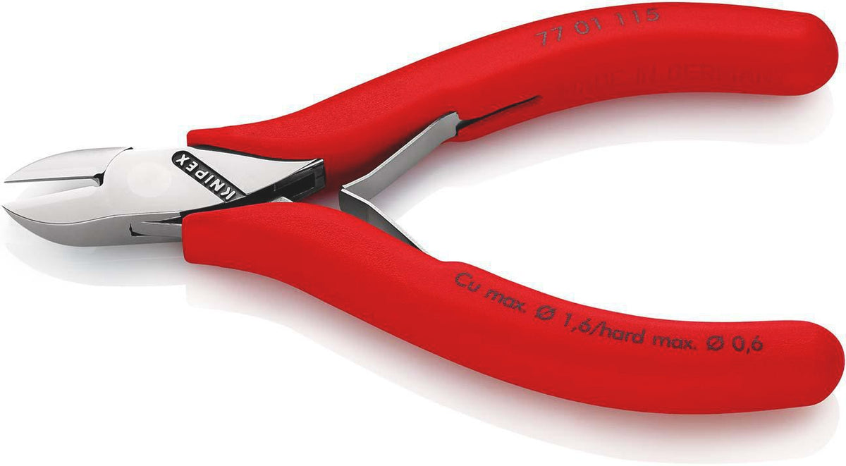 KNIPEX Elektronik-Seitenschneider 115 mm, spiegelpoliert, mit Facette und Öffnungsfeder