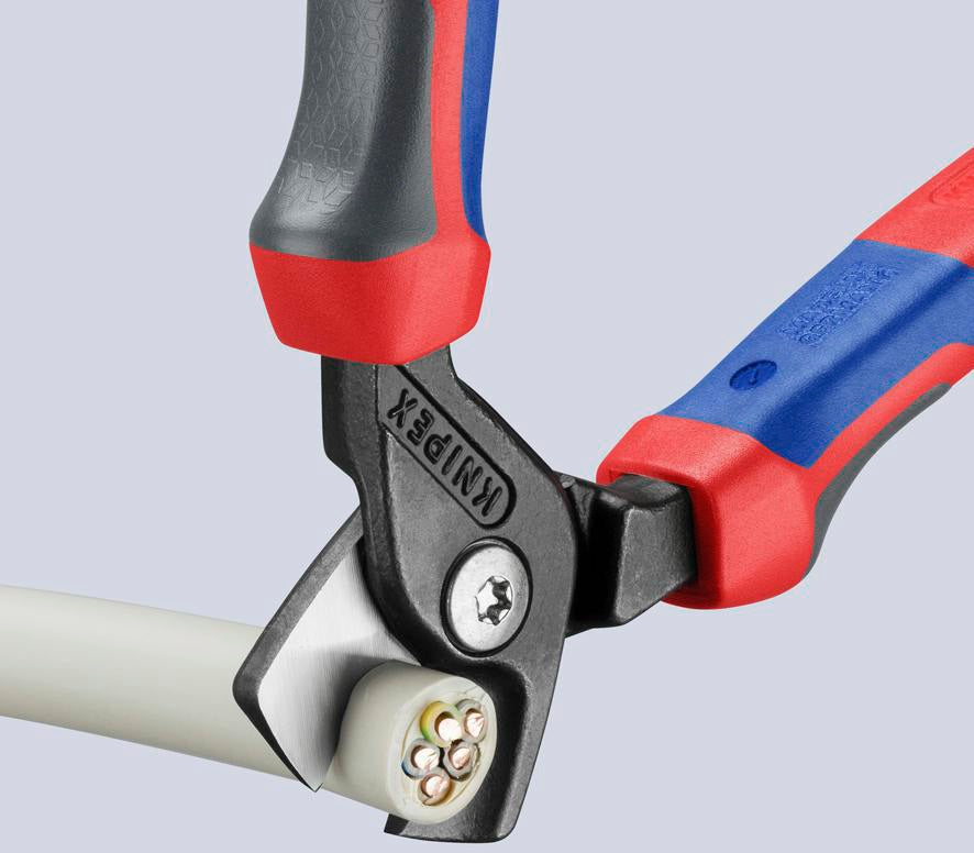 KNIPEX Kabelschere 160 mm mit Kunststoffüberzug – schneidet bis zu 40 % leichter
