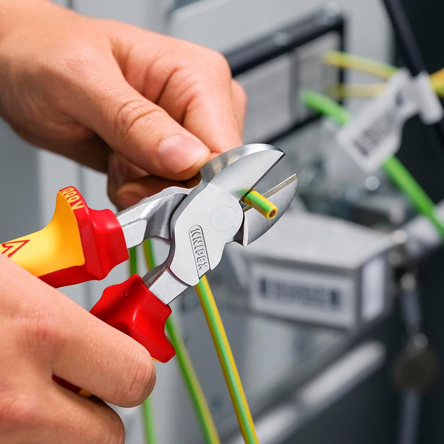 KNIPEX Kraftseitenschneider VDE 250 mm – 20 % Kraftersparnis, isoliert bis 1000 V