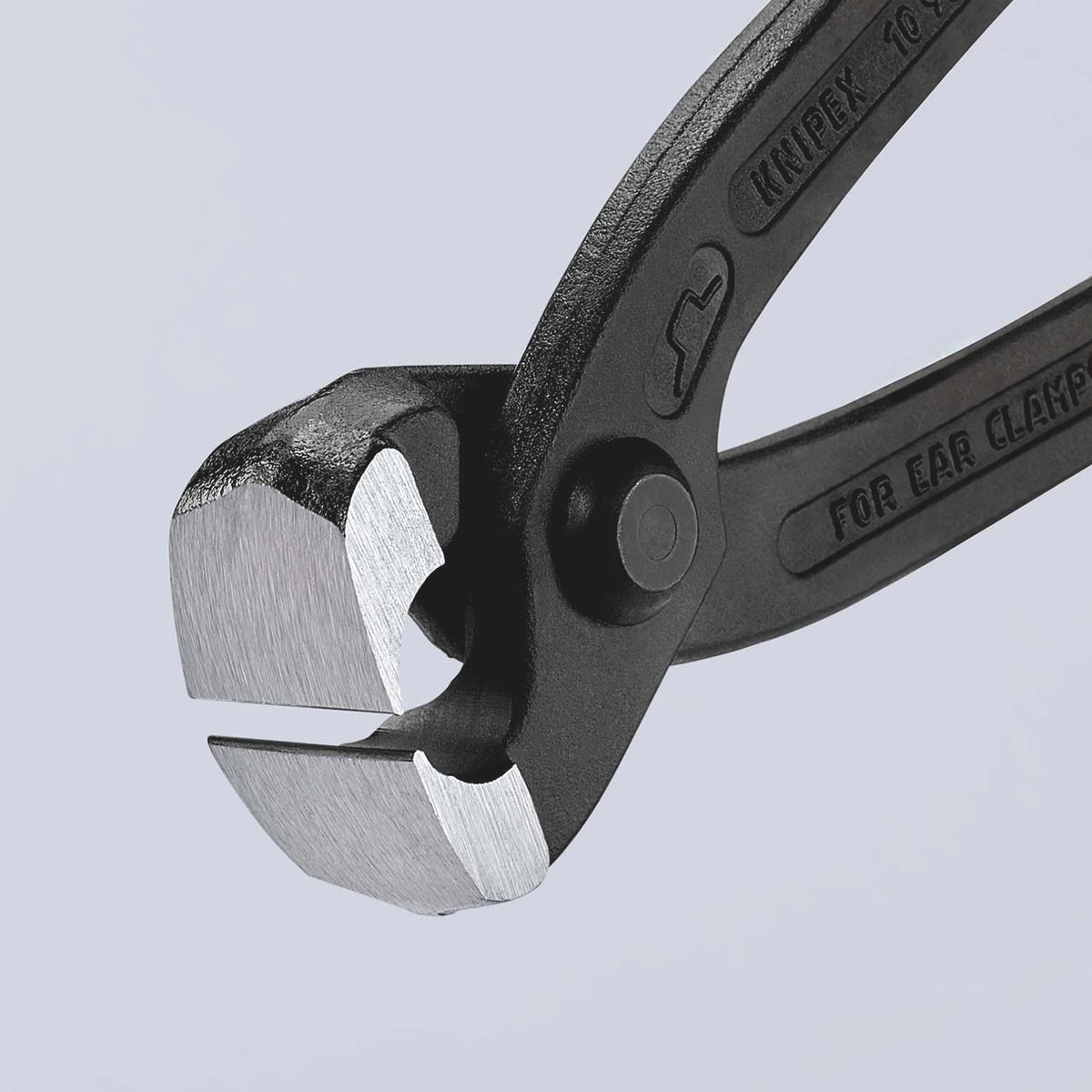 KNIPEX Ohrklemmenzange 220 mm – für 1-Ohr- und 2-Ohrklemmen, Kopf schwarz atramentiert