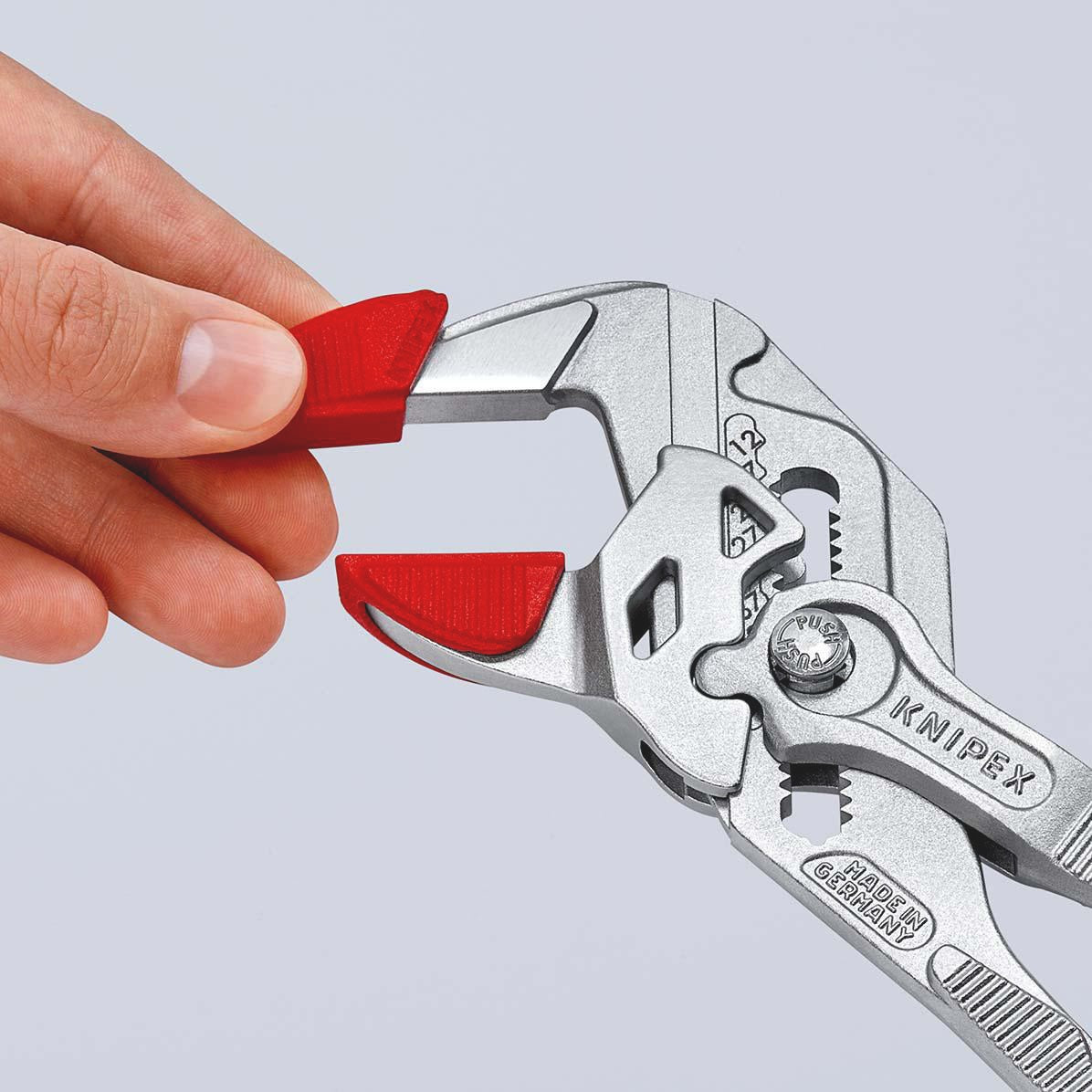 KNIPEX Schonbacke für Zangenschlüssel 86 XX 250 mm – 3 Paar Kunststoff-Schonbacken