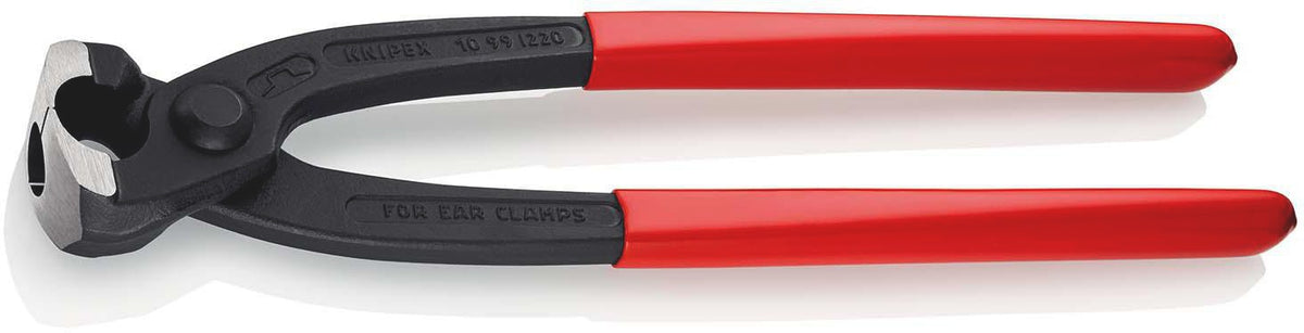 KNIPEX Ohrklemmenzange 220 mm – für 1-Ohr- und 2-Ohrklemmen, Kopf schwarz atramentiert