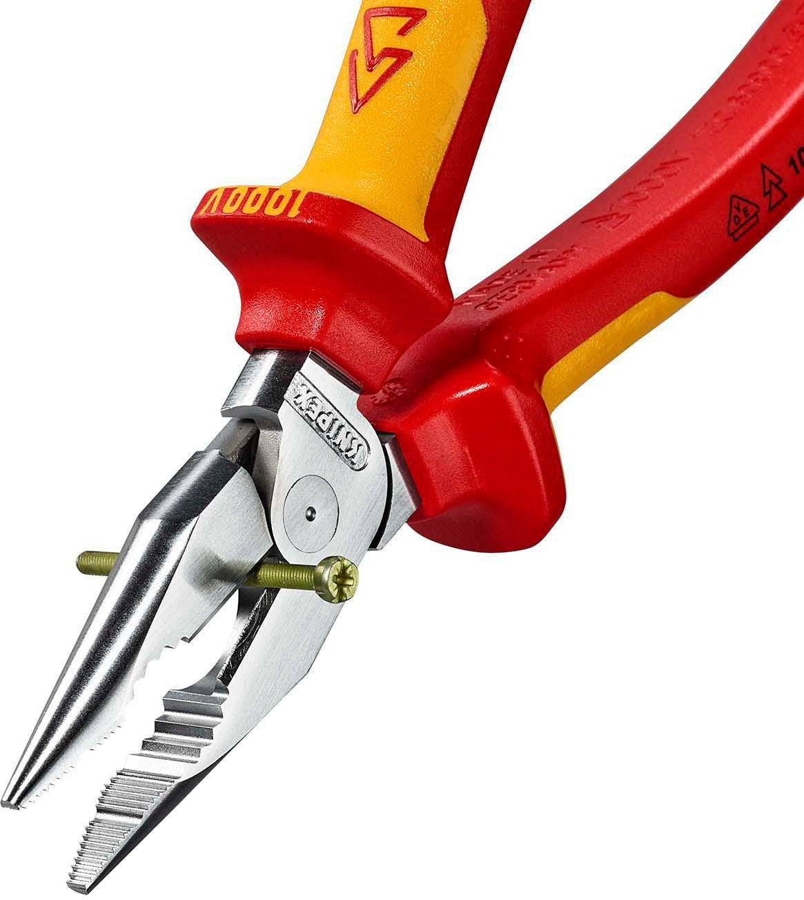 KNIPEX Spitzkombizange 145 mm VDE-isoliert, Mehrkomponentenhüllen, verchromt