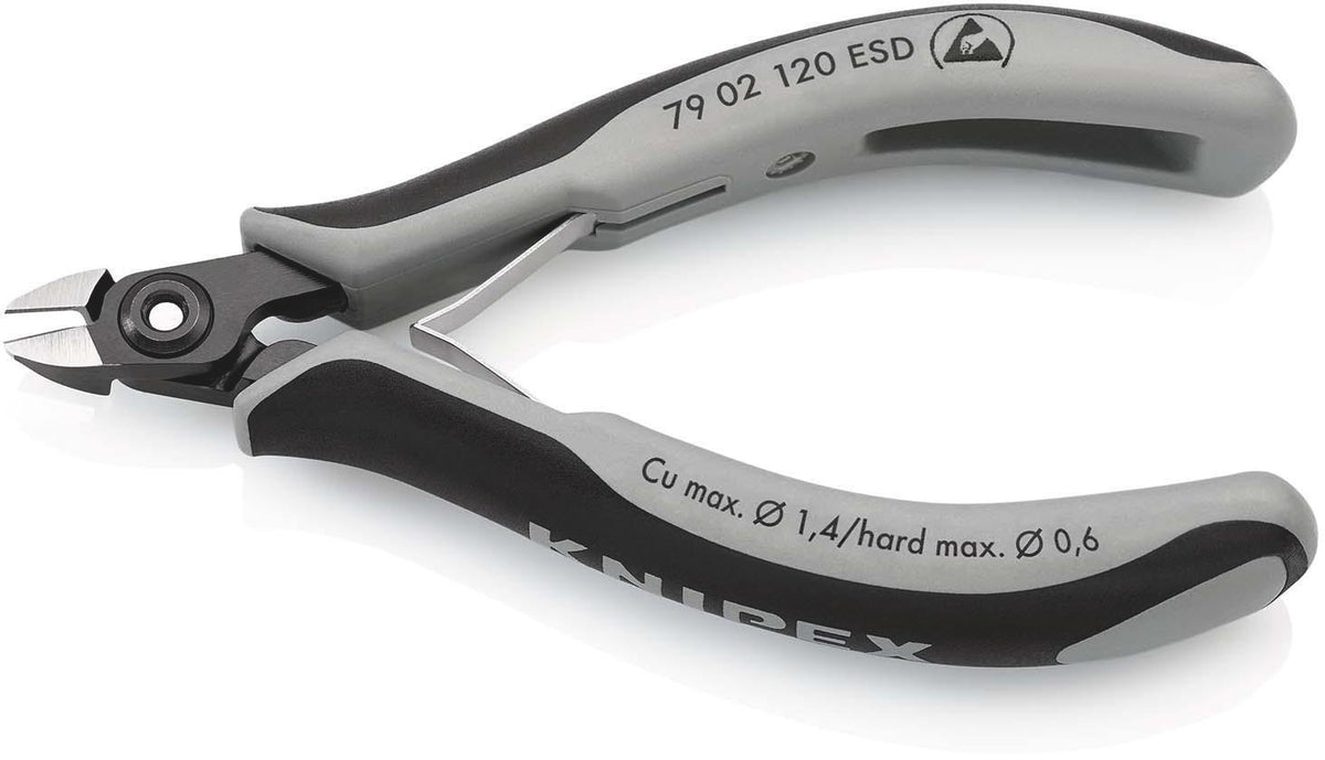 KNIPEX Präzisions-Elektronik-Seitenschneider 125 mm – ESD, induktiv gehärtete Schneiden, feinste Facette