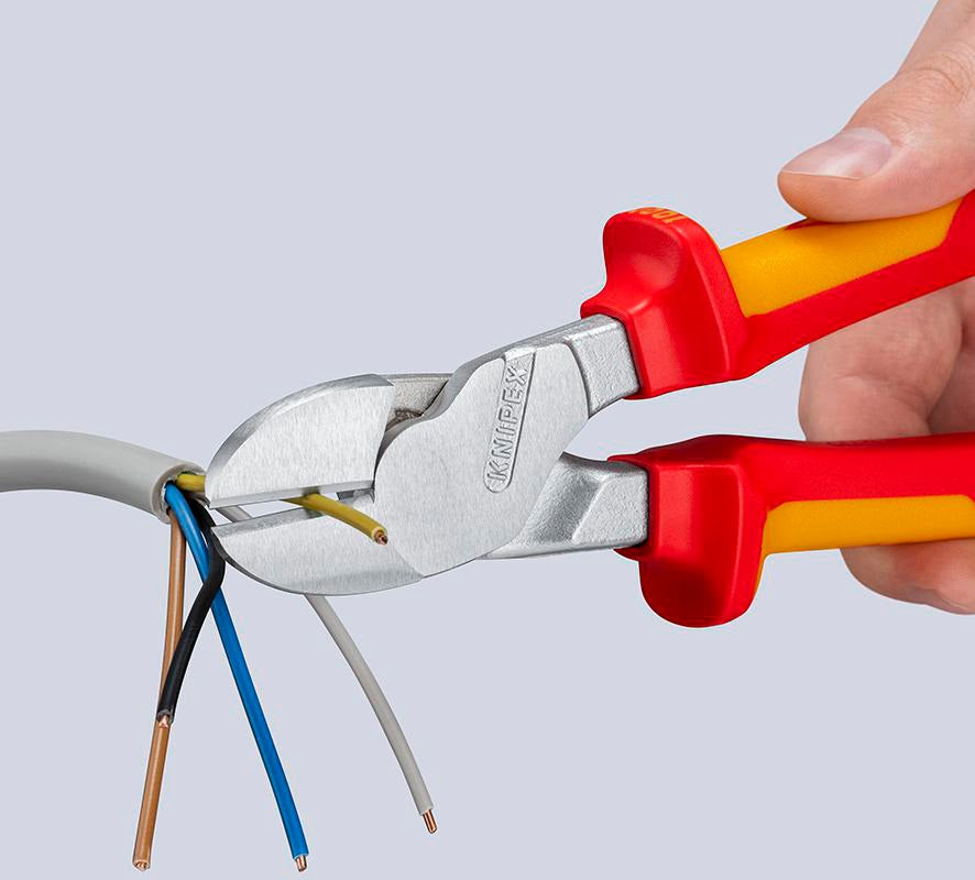 KNIPEX Kraftseitenschneider VDE 250 mm – 20 % Kraftersparnis, isoliert bis 1000 V