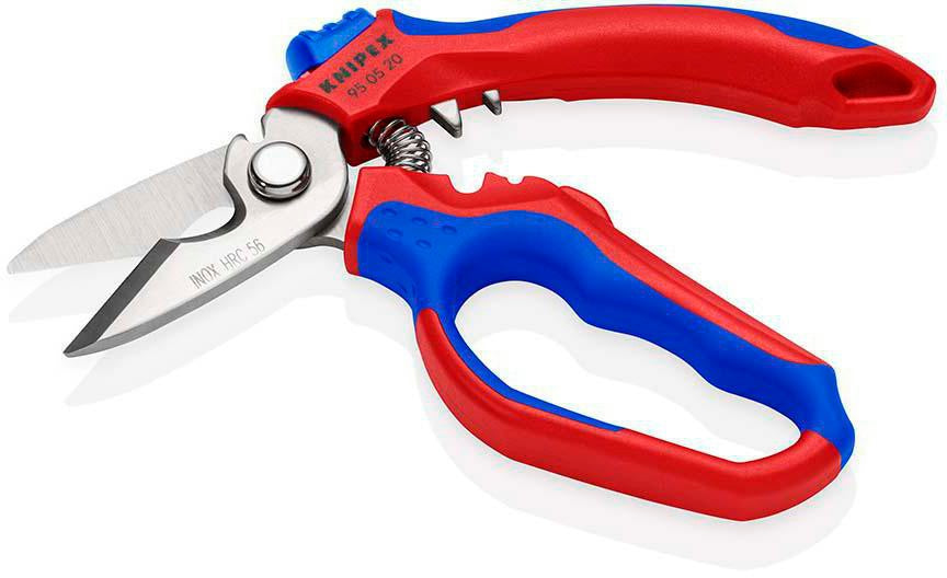 KNIPEX Elektriker-/Handwerkerschere 160 mm mit Mehrkomponenten-Hüllen und Crimpstellen
