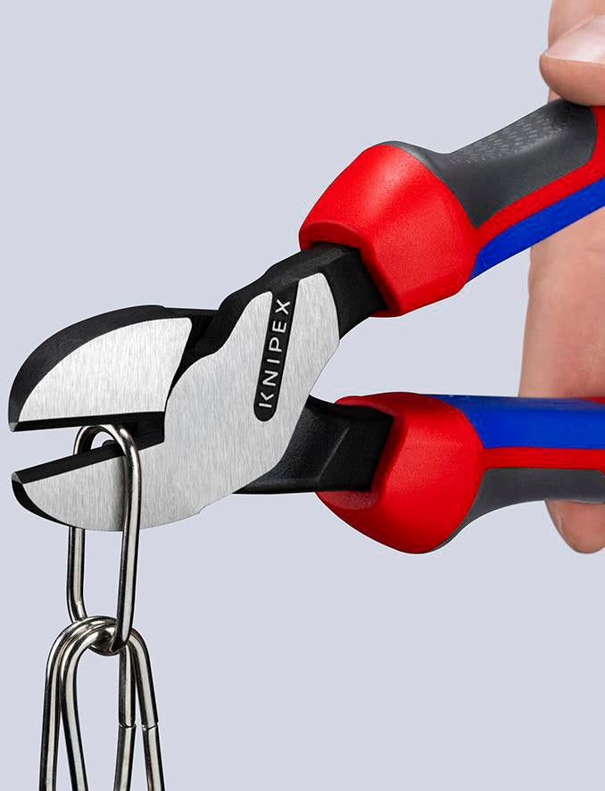 KNIPEX Kraftseitenschneider 140 mm, poliert, Form 0, Mehrkomponenten-Hüllen – 20 % Kraftersparnis