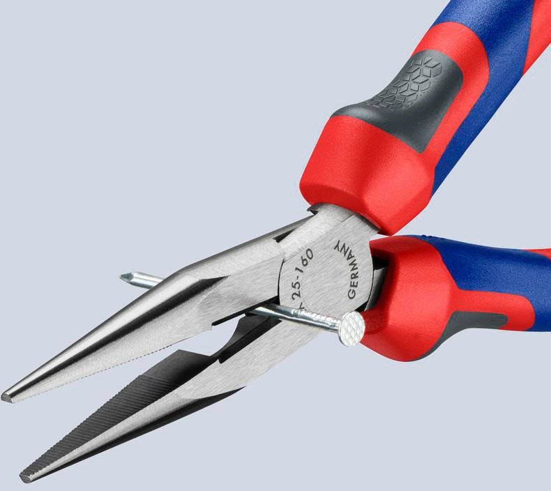 KNIPEX Flachrundzange 140 mm mit Schneide, Comfort-Griff, polierter Kopf