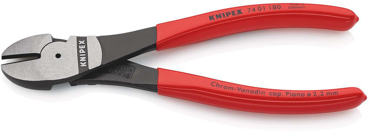 KNIPEX Kraftseitenschneider 140 mm poliert Form 0 – 20 % Kraftersparnis, Kunststoffüberzug