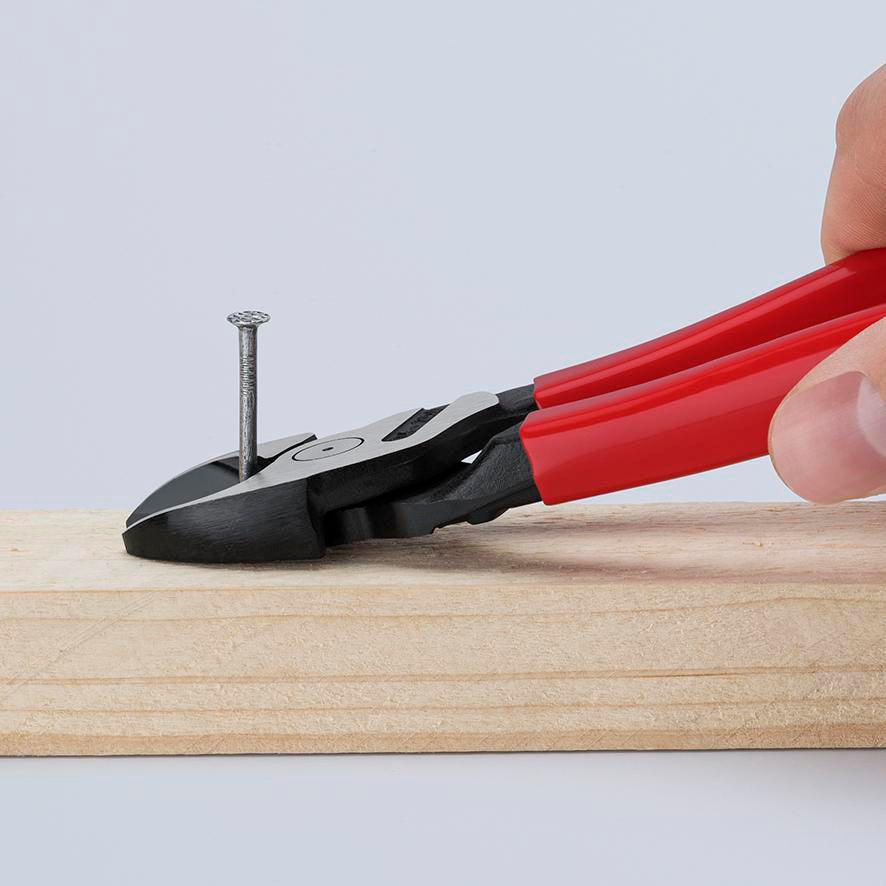 KNIPEX Kraftseitenschneider 200 mm Form 2 mit 20 % Kraftersparnis und Kunststoffüberzug
