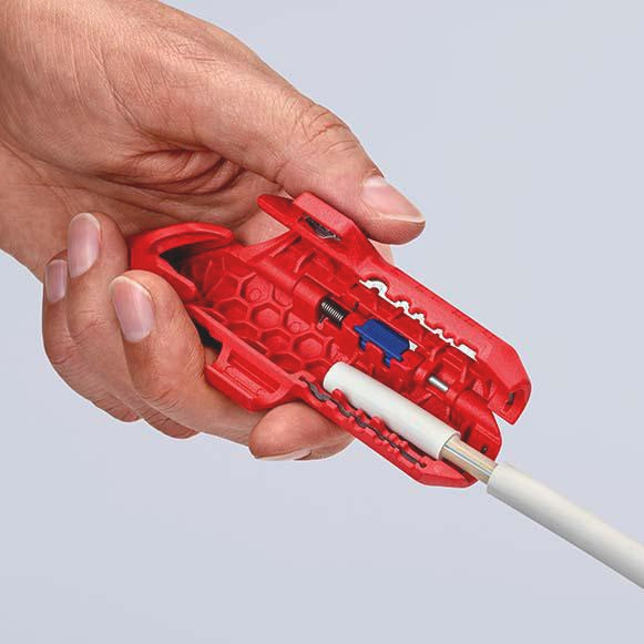 KNIPEX ErgoStrip® Universal-Abmantelungswerkzeug 130 mm für Rund-, Feuchtraum- und Datenkabel