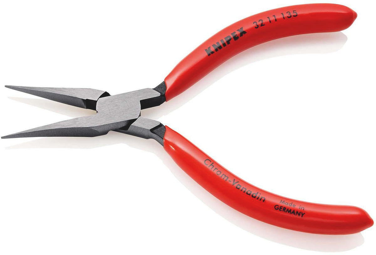 KNIPEX Justierzange 135 mm mit Kunststoffüberzug – gerade, schmale Spitzen für feinste Arbeiten