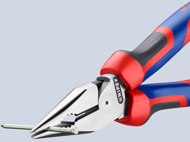KNIPEX Spitzkombizange 145 mm Comfort-Griff – poliert, schwarz atramentiert, für Flach- und Rundmaterial