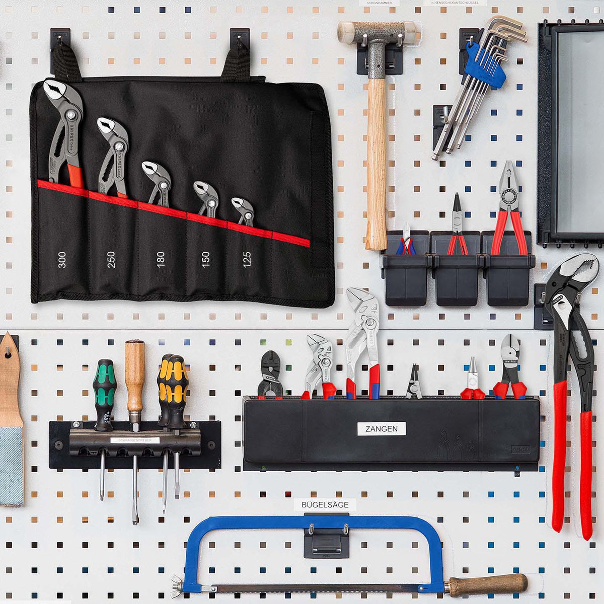 KNIPEX Zangensatz Cobra®-Set 5-teilig mit Rolltasche – selbstklemmende Wasserpumpenzangen