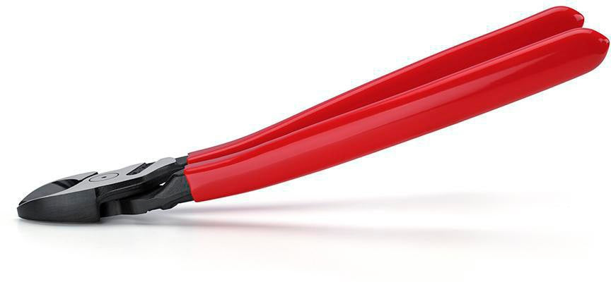 KNIPEX Kraftseitenschneider 200 mm Form 2 mit 20 % Kraftersparnis und Kunststoffüberzug