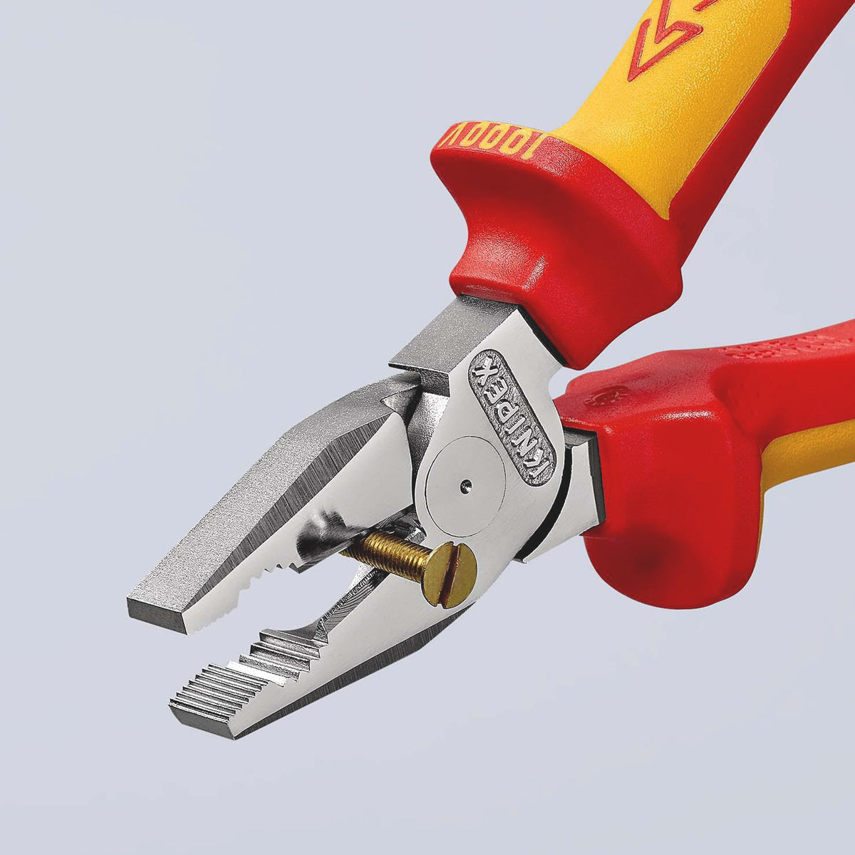 KNIPEX Kraftkombizange VDE 180 mm – 35 % Kraftersparnis, verchromt, Mehrkomponenten-Griff