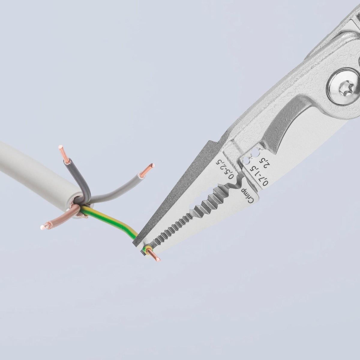 KNIPEX Elektroinstallationszange 200 mm VDE isoliert – Multifunktionszange mit Öse