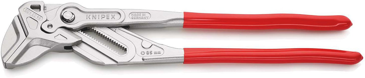 KNIPEX Zangenschlüssel 400 mm – Spannweite 85 mm, verchromt, mit Kunststoffüberzug