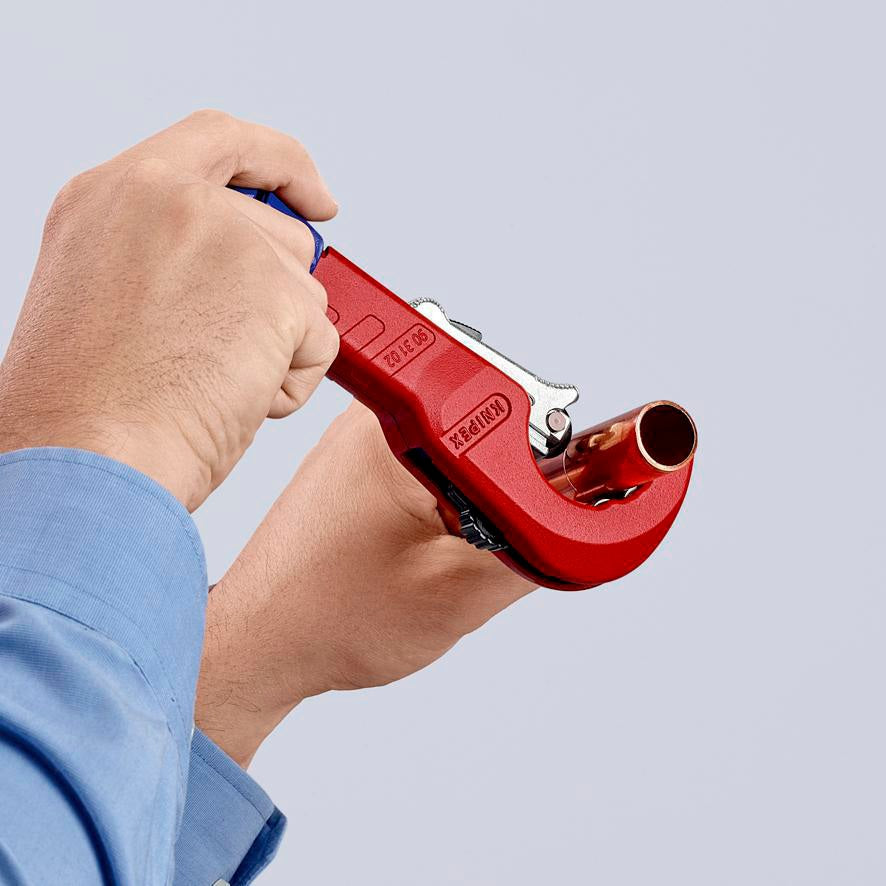 KNIPEX Rohrabschneider TubiX® 6-35 mm – QuickLock-Einhandschnellfixierung für Kupfer, Messing, Edelstahl