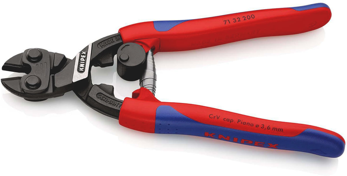 KNIPEX Kompaktbolzenschneider CoBolt 200 mm mit Mehrkomponenten-Hüllen und Aussparung