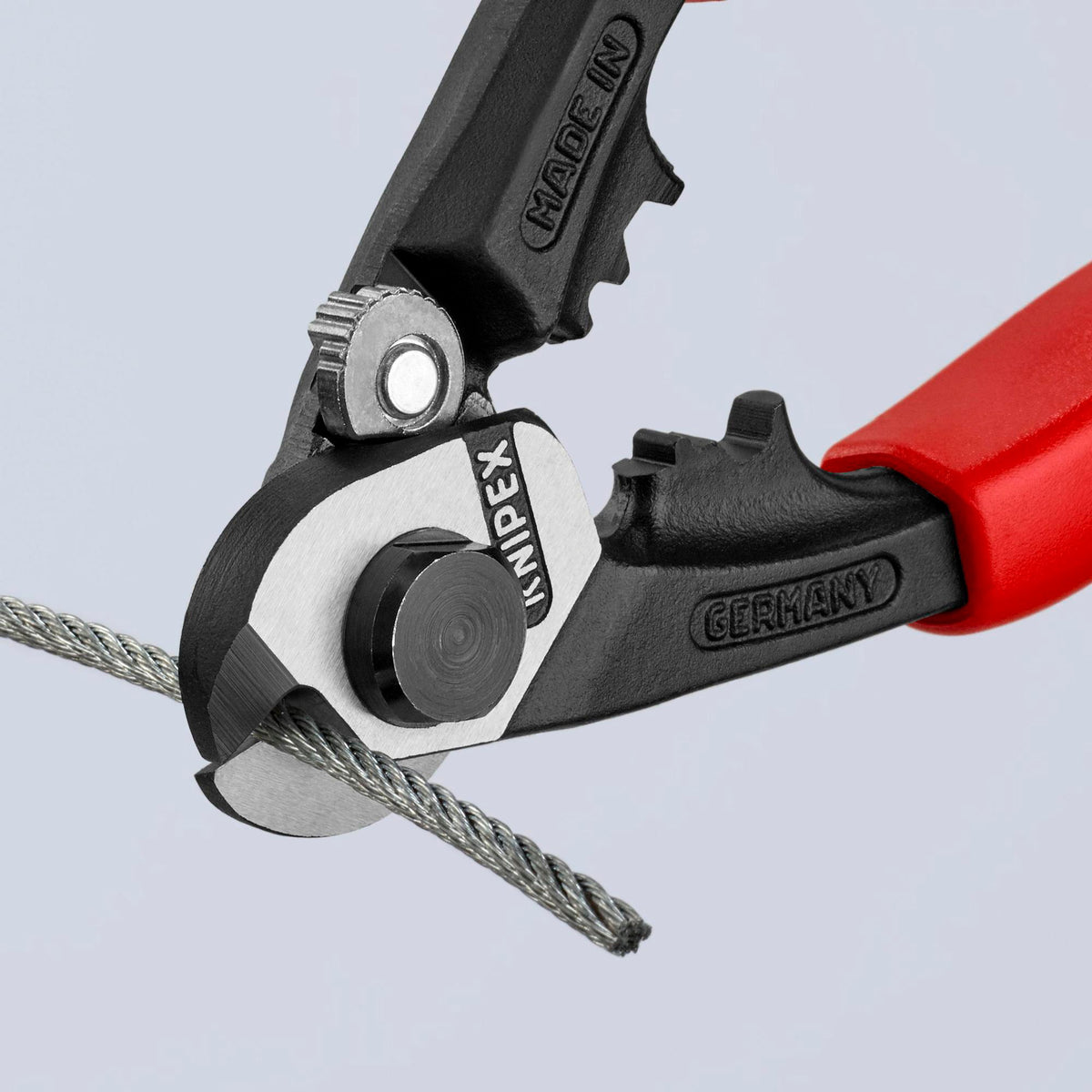 KNIPEX Drahtseilschere 190 mm – für harte Drahtseile, Kabel und Rundstahl, poliert