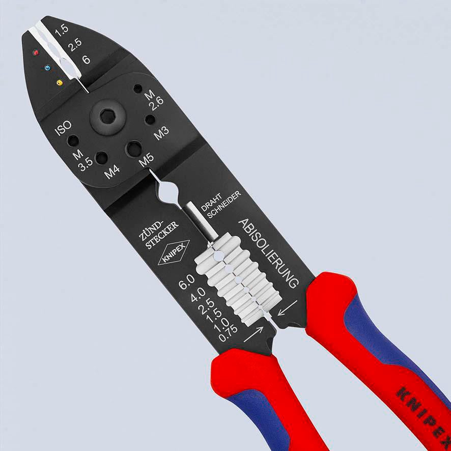 KNIPEX Crimpzange 240 mm für isolierte und unisolierte Kabelschuhe