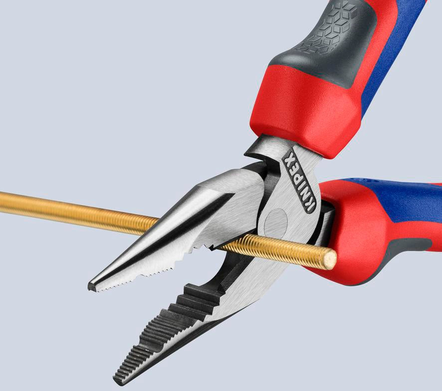 KNIPEX Spitzkombizange 145 mm Comfort-Griff – poliert, schwarz atramentiert, für Flach- und Rundmaterial