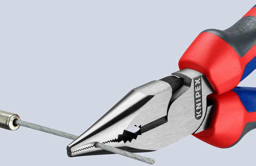 KNIPEX Spitzkombizange 145 mm Comfort-Griff – poliert, schwarz atramentiert, für Flach- und Rundmaterial