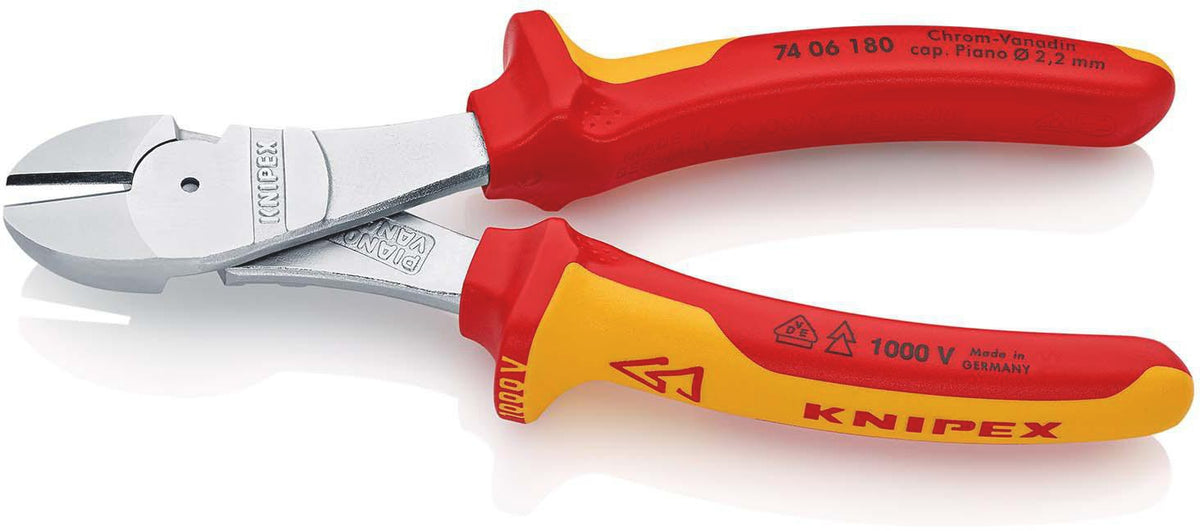 KNIPEX Kraftseitenschneider VDE 250 mm – 20 % Kraftersparnis, isoliert bis 1000 V