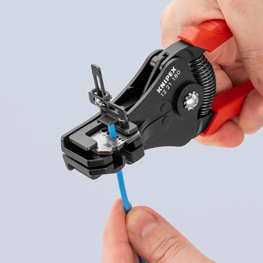 KNIPEX Abisolierzange 180 mm mit Formmessern und Öffnungsfeder – Schwarz lackiert