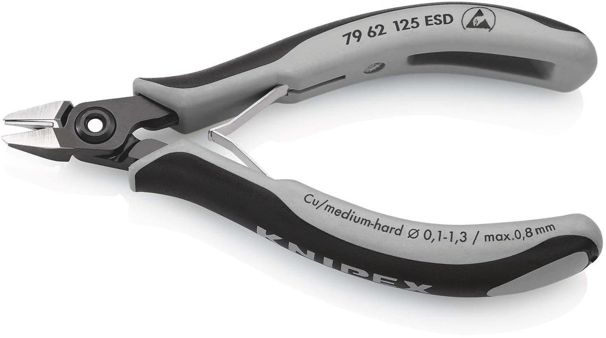 KNIPEX Präzisions-Elektronik-Seitenschneider 125 mm ESD Form 6 mit Öffnungsfeder