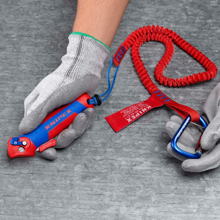 KNIPEX Abmantelungsmesser 146 mm mit Hakenklinge und Ratschenfunktion