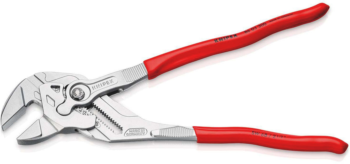 KNIPEX Zangenschlüssel 400 mm – Spannweite 85 mm, verchromt, mit Kunststoffüberzug