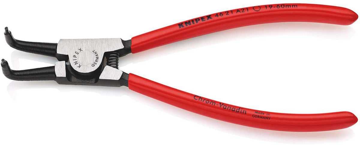 KNIPEX Außensicherungsringzange A 01 für Wellen 3-10 mm, 90° gewinkelt, 125 mm