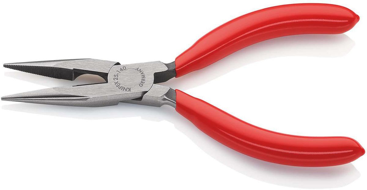 KNIPEX Flachrundzange 125 mm poliert mit Kunststoffüberzug – Radiozange mit Schneide