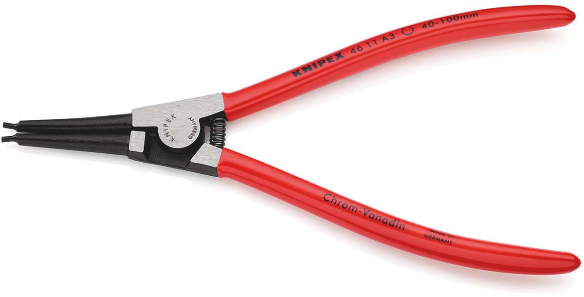 KNIPEX Sicherungsringzange A 0 für Wellen Ø 3-10 mm, poliert, gerade Spitzen, Chrom-Vanadin-Stahl