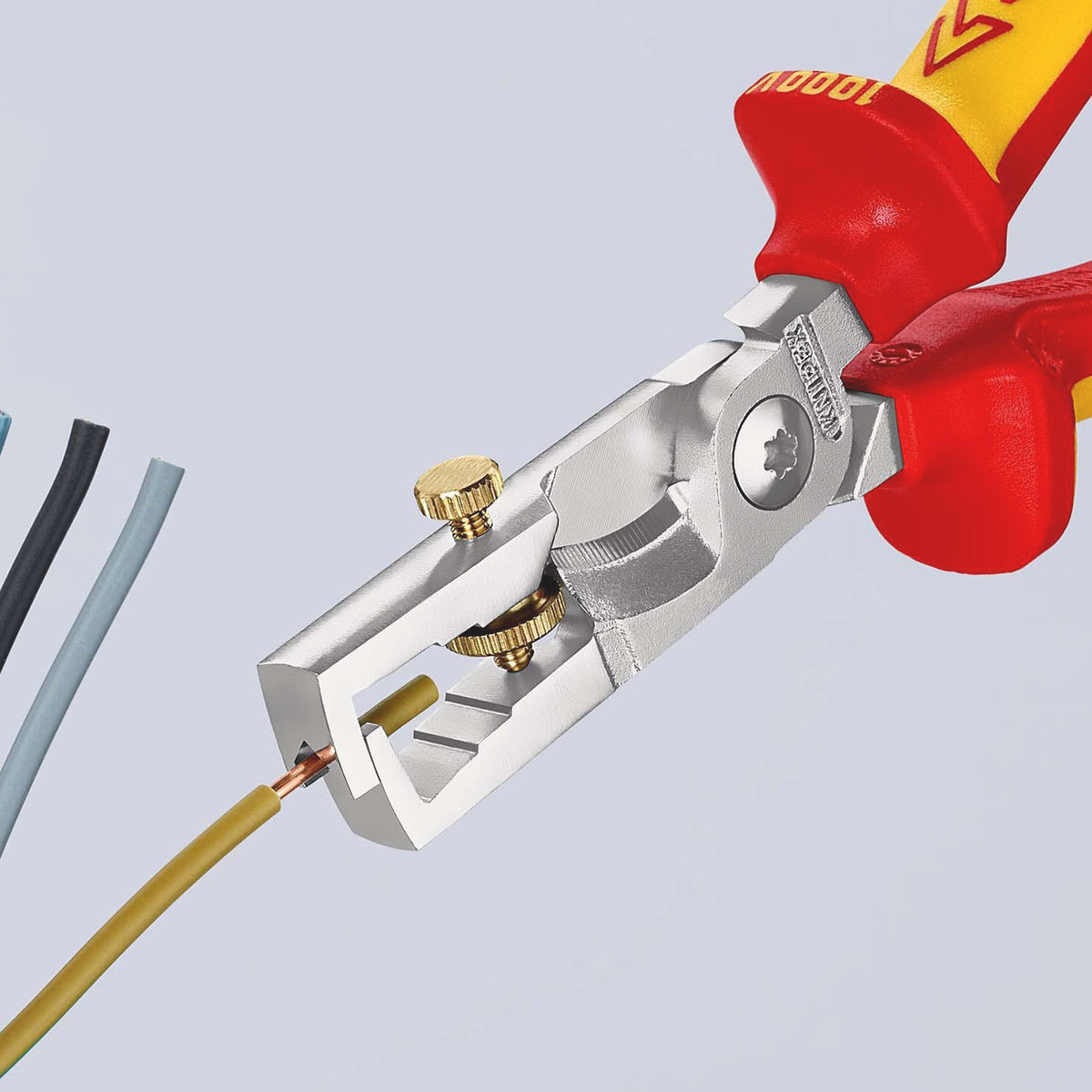 KNIPEX StriX Abisolierzange 180 mm VDE mit Kabelschere und Mehrkomponenten-Hüllen