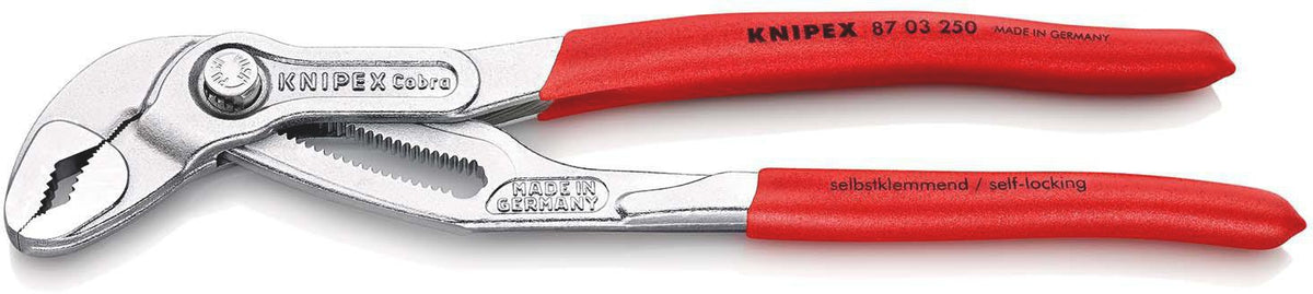 KNIPEX Cobra® Wasserpumpenzange 180 mm, Spannweite 36 mm, verchromt, Kunststoffüberzug