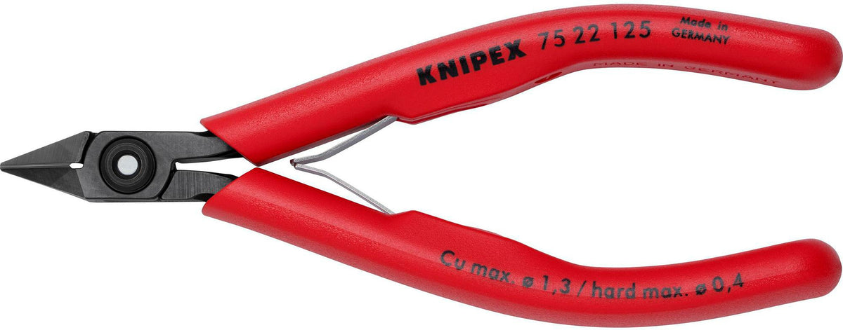 KNIPEX Elektronik-Seitenschneider 125 mm – Form 2, kleine Facette, induktiv gehärtet