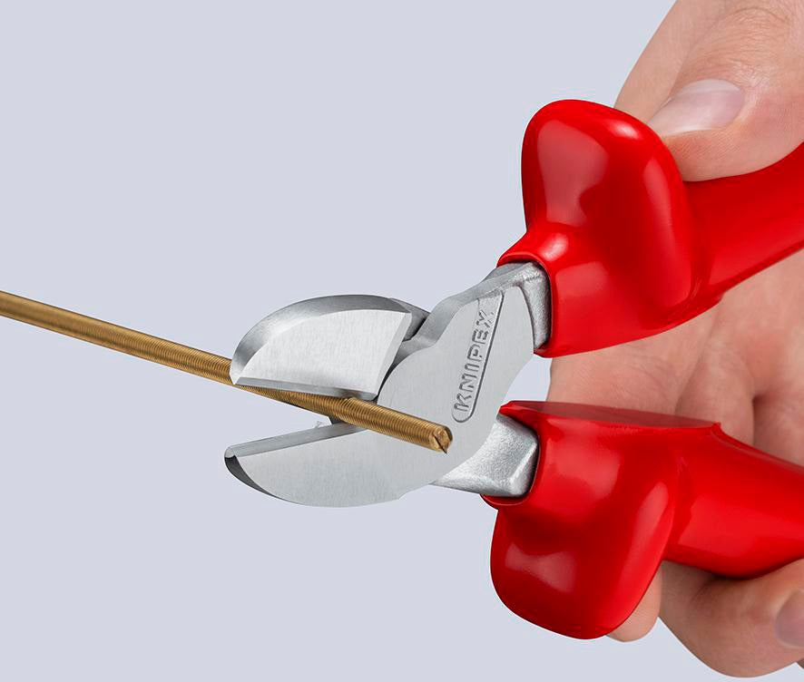 KNIPEX Kraftseitenschneider 200 mm VDE isoliert bis 1000 V, Form 0, tauchisoliert