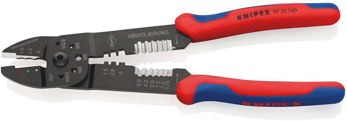 KNIPEX Crimpzange 240 mm für isolierte und unisolierte Kabelschuhe