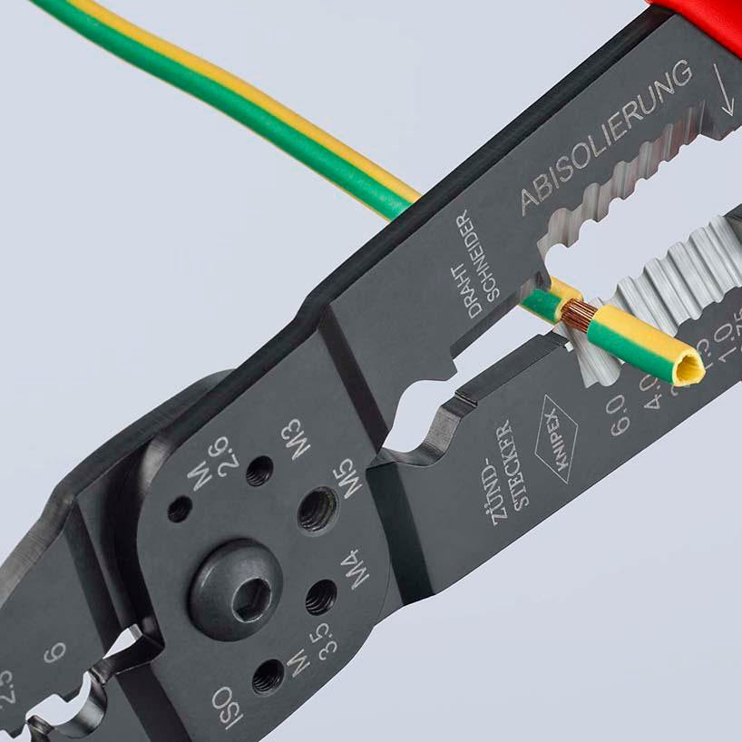 KNIPEX Crimpzange 240 mm für isolierte und unisolierte Kabelschuhe
