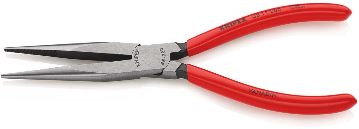 KNIPEX Mechanikerzange 200 mm Form 1 mit Kunststoffüberzug – gerade Spitze, DIN ISO 5745