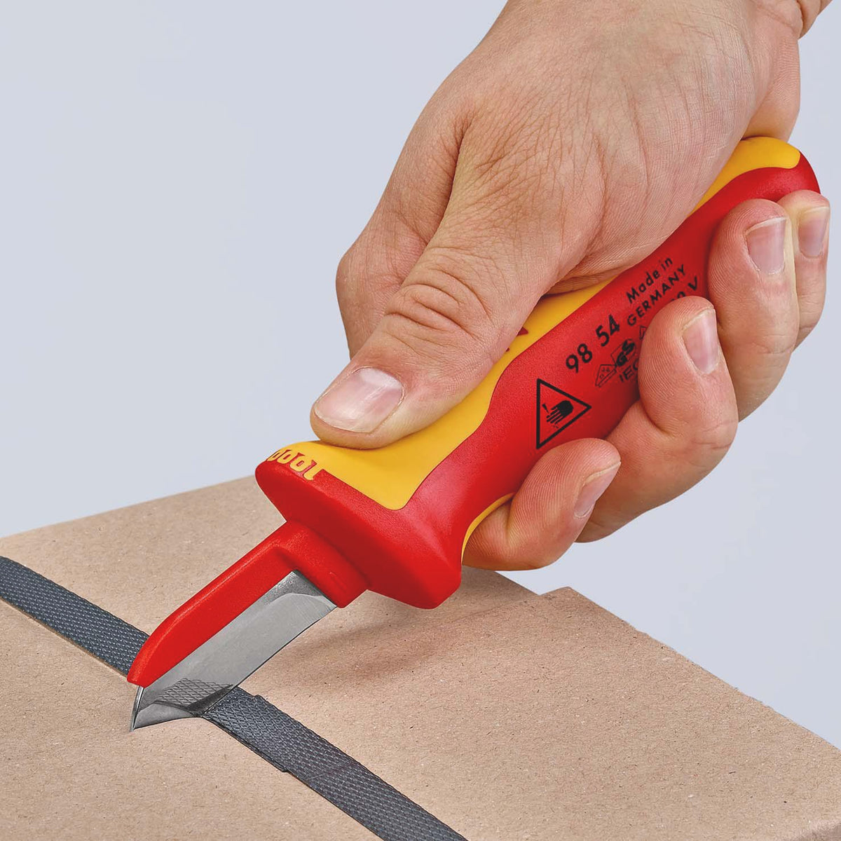 KNIPEX Kabelmesser 190 mm VDE-isoliert bis 1000 V mit Mehrkomponentengriff